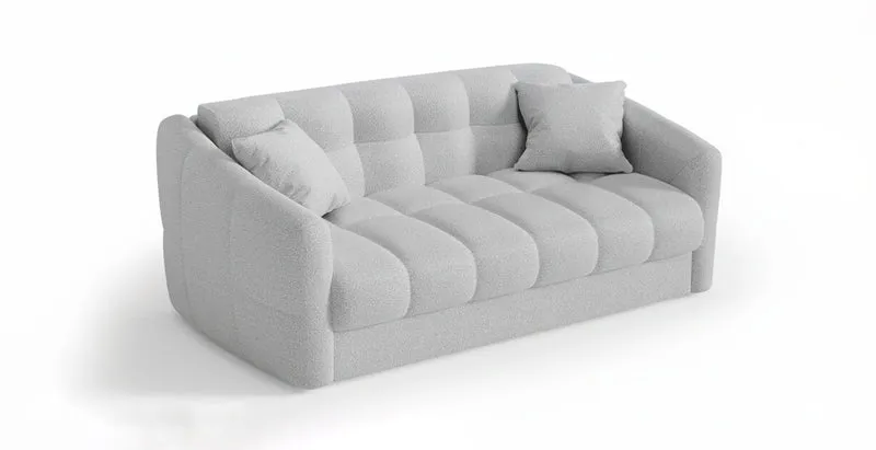 TRAPEZE Canapé convertible 4 places - Tissu bouclette