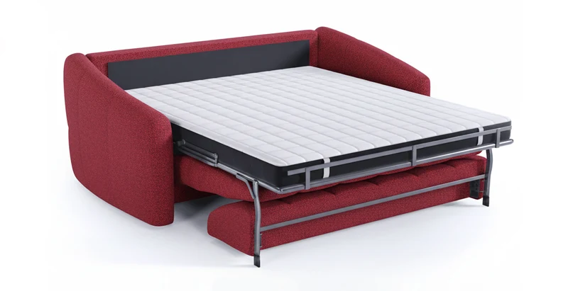 TRAPEZE Canapé convertible 4 places - Tissu bouclette
