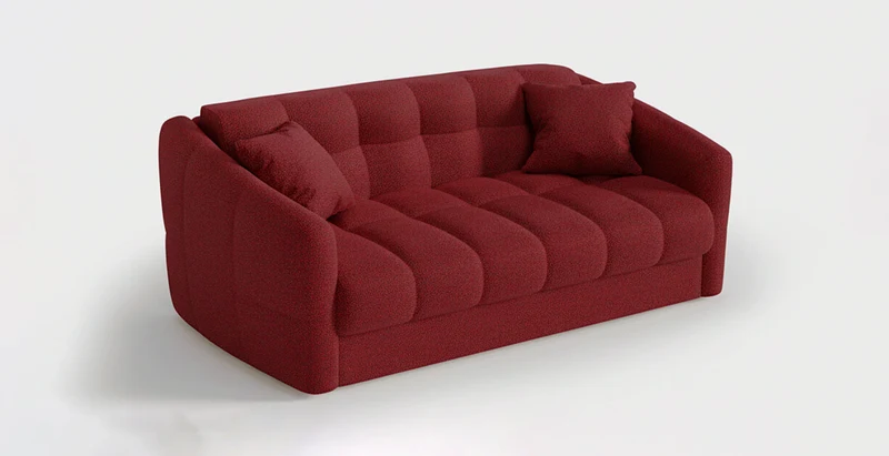 TRAPEZE Canapé convertible 4 places - Tissu bouclette