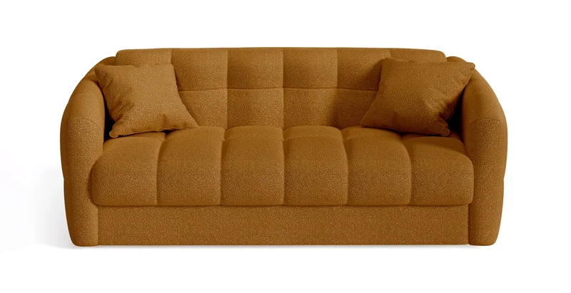 TRAPEZE Canapé convertible 4 places - Tissu bouclette