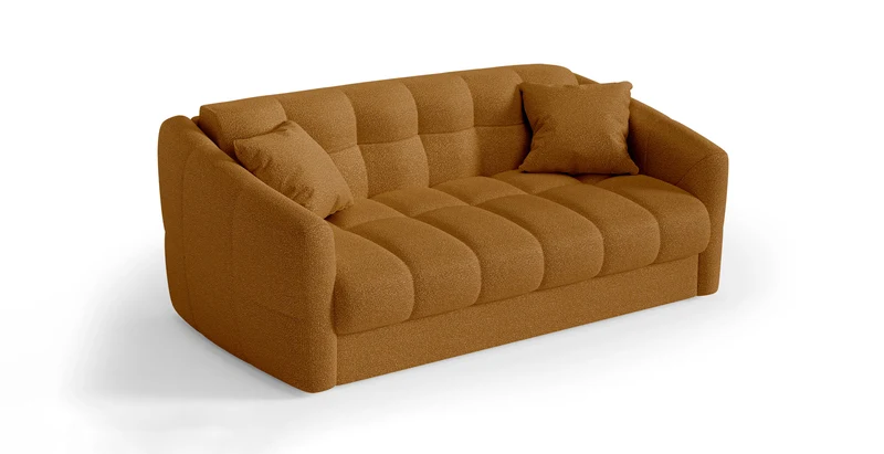 TRAPEZE Canapé convertible 4 places - Tissu bouclette