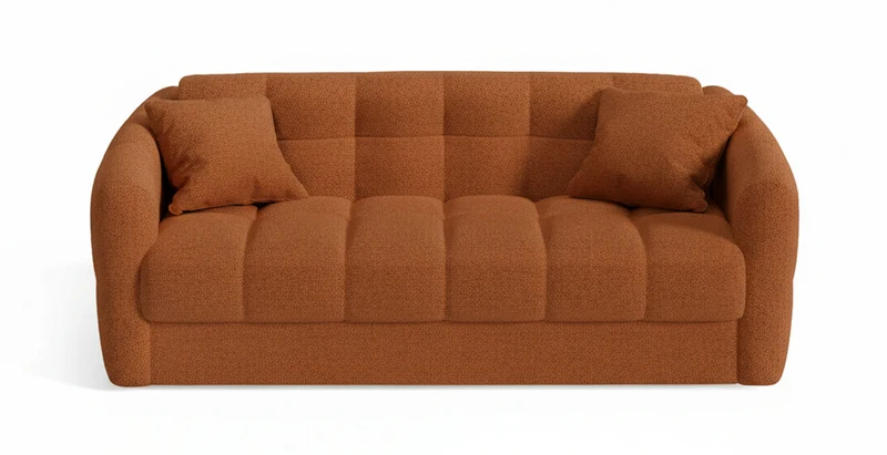 TRAPEZE Canapé convertible 4 places - Tissu bouclette