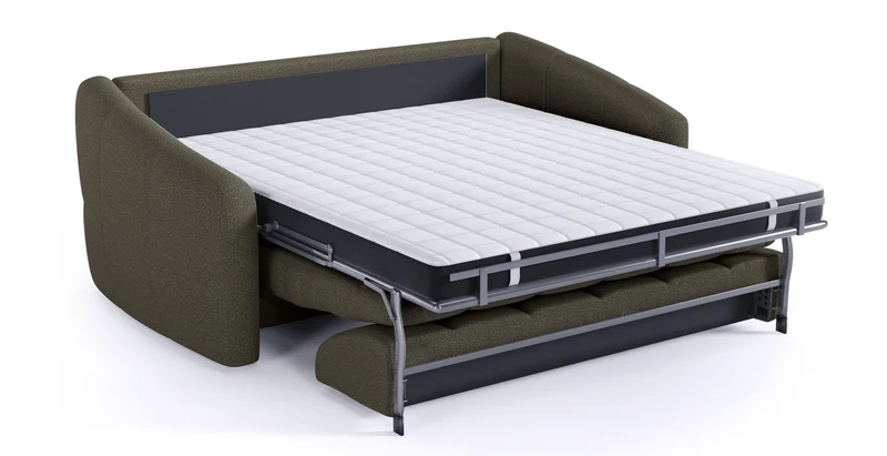 TRAPEZE Canapé convertible 4 places - Tissu bouclette
