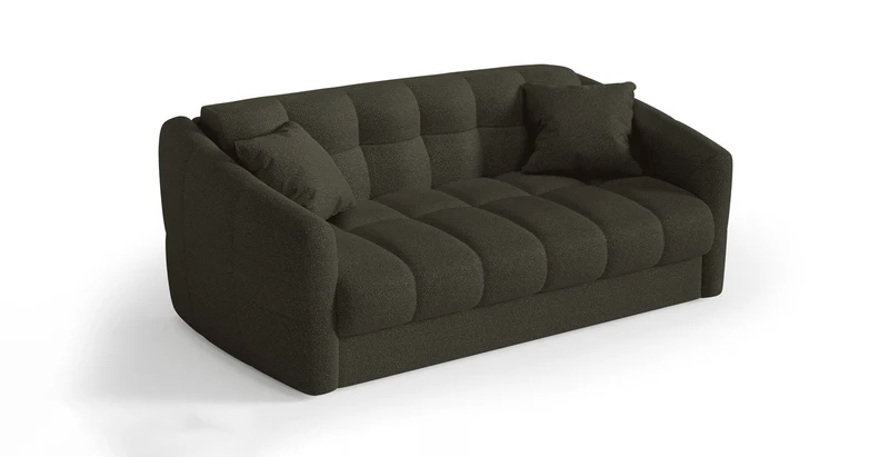 TRAPEZE Canapé convertible 4 places - Tissu bouclette