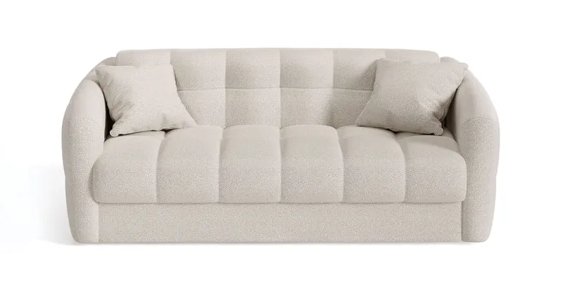 TRAPEZE Canapé convertible 4 places - Tissu bouclette