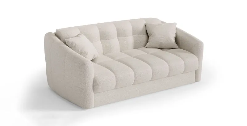 TRAPEZE Canapé convertible 4 places - Tissu bouclette