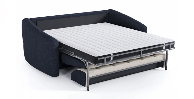 TRAPEZE Canapé convertible 4 places - Tissu bouclette