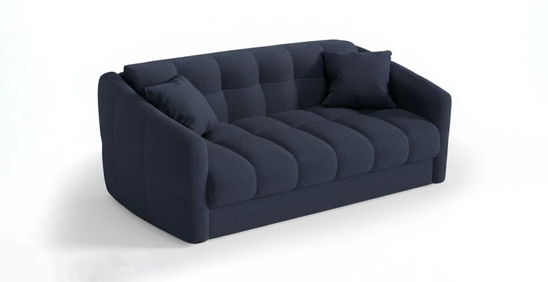 TRAPEZE Canapé convertible 4 places - Tissu bouclette