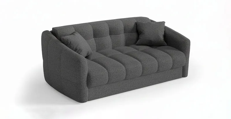 TRAPEZE Canapé convertible 4 places - Tissu bouclette