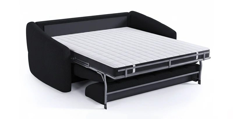 TRAPEZE Canapé convertible 4 places - Tissu bouclette
