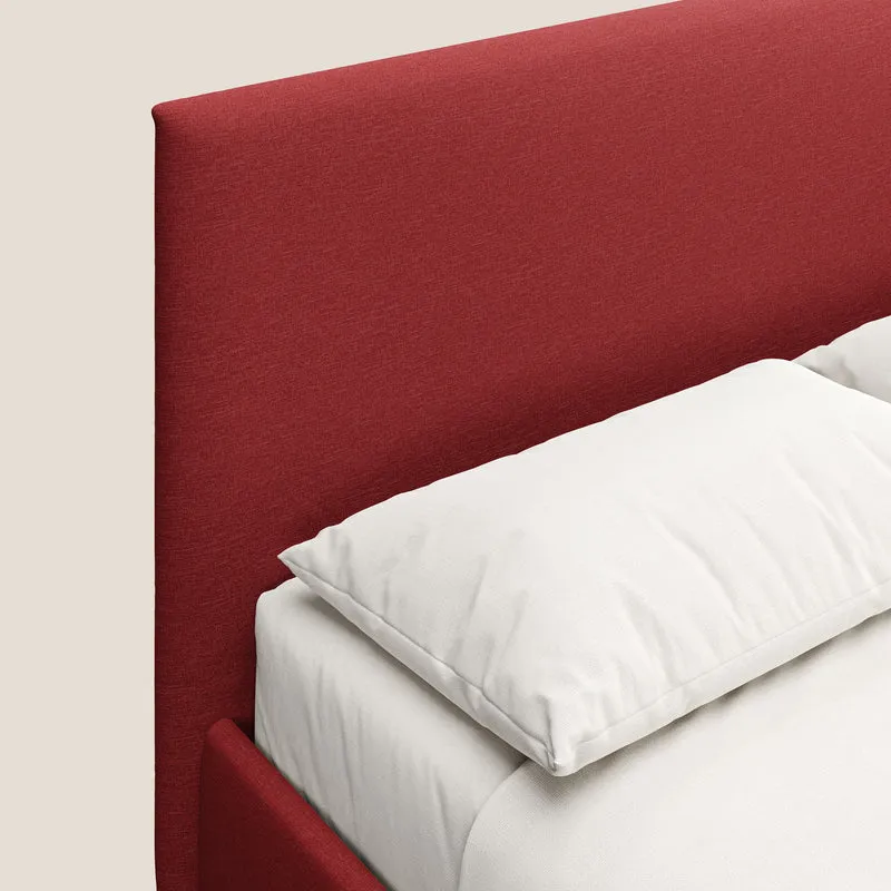 Teresa lit avec coffre déhoussable en tissu mixte coton imperméable T13 rouge