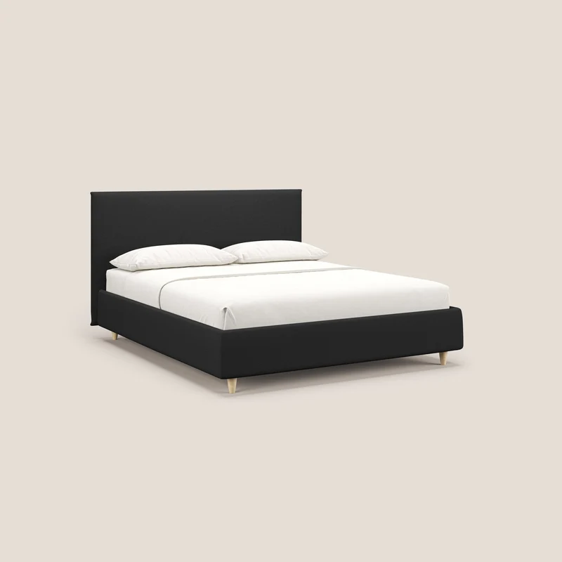 Teresa lit avec coffre déhoussable en tissu mixte coton imperméable T13 anthracite