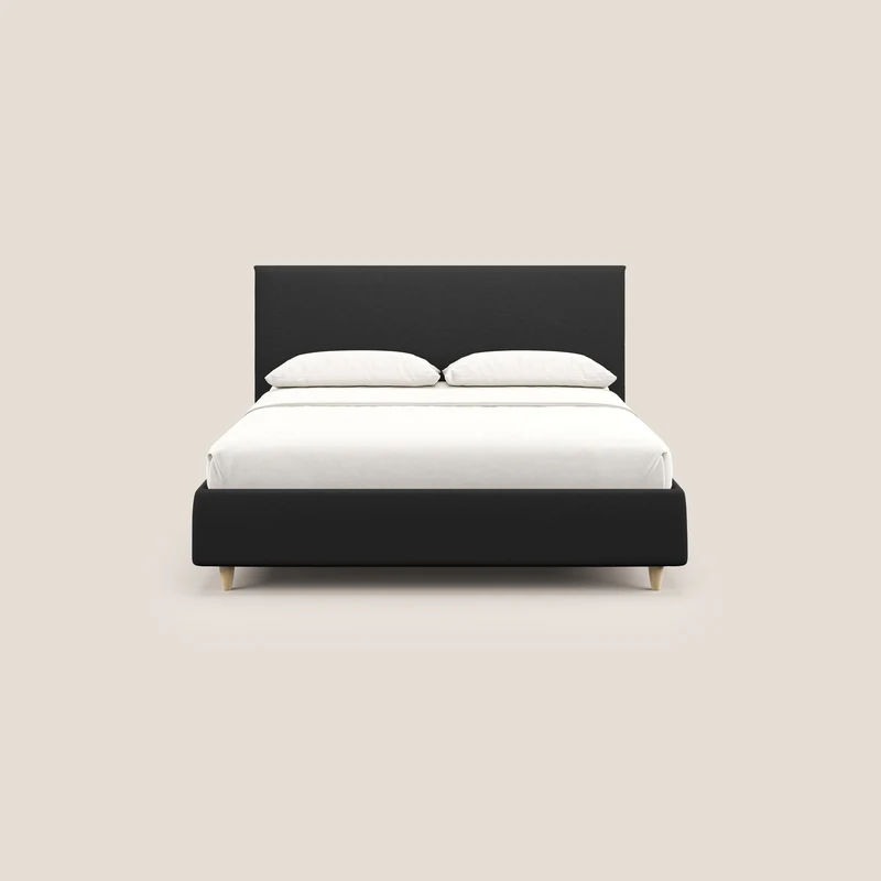 Teresa lit avec coffre déhoussable en tissu mixte coton imperméable T13 anthracite