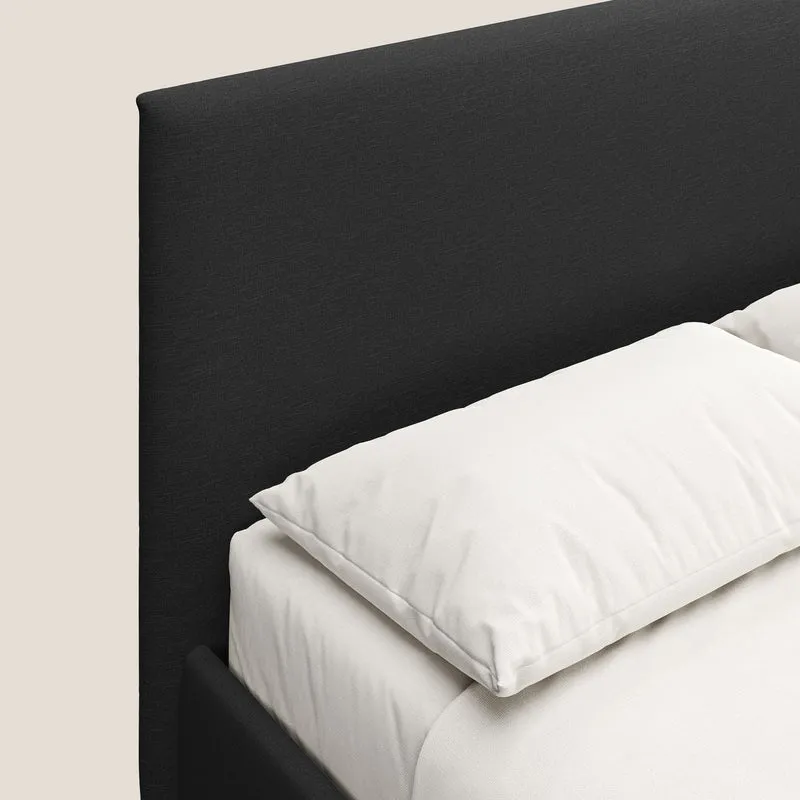 Teresa lit avec coffre déhoussable en tissu mixte coton imperméable T13 anthracite