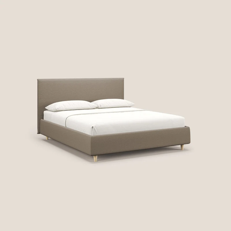 Teresa lit avec coffre déhoussable en tissu mixte coton imperméable T13 beige