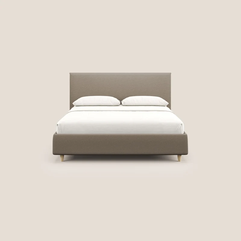 Teresa lit avec coffre déhoussable en tissu mixte coton imperméable T13 beige