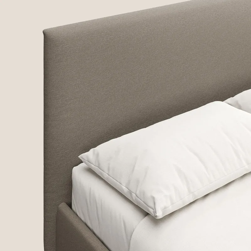 Teresa lit avec coffre déhoussable en tissu mixte coton imperméable T13 beige