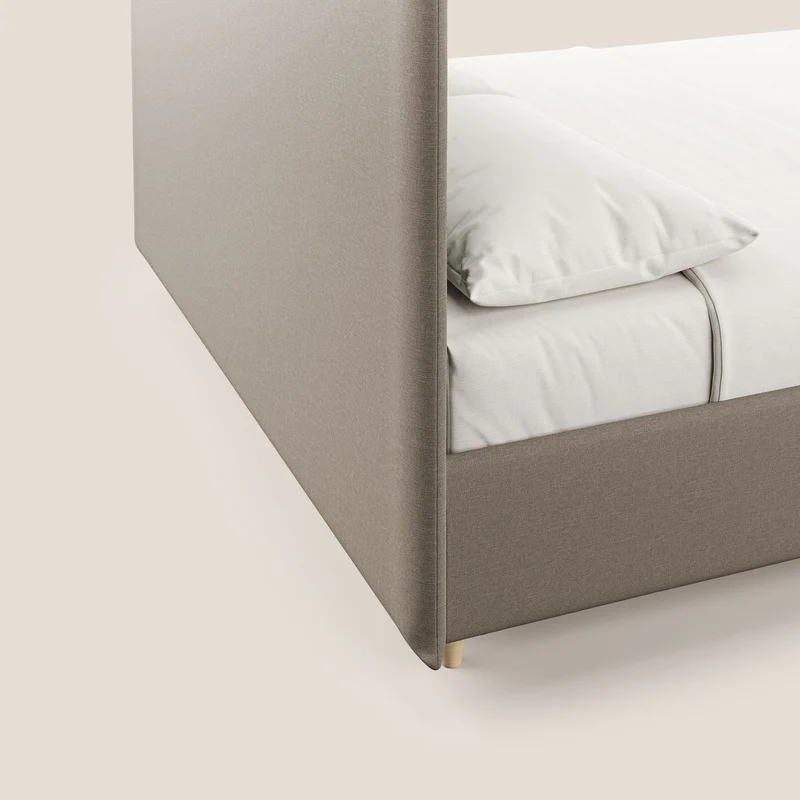 Teresa lit avec coffre déhoussable en tissu mixte coton imperméable T13 beige