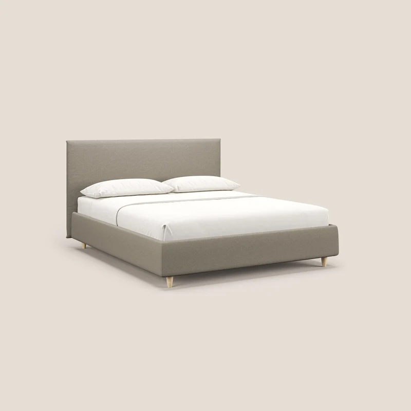 Teresa lit avec coffre déhoussable en tissu mixte coton imperméable T13 crème