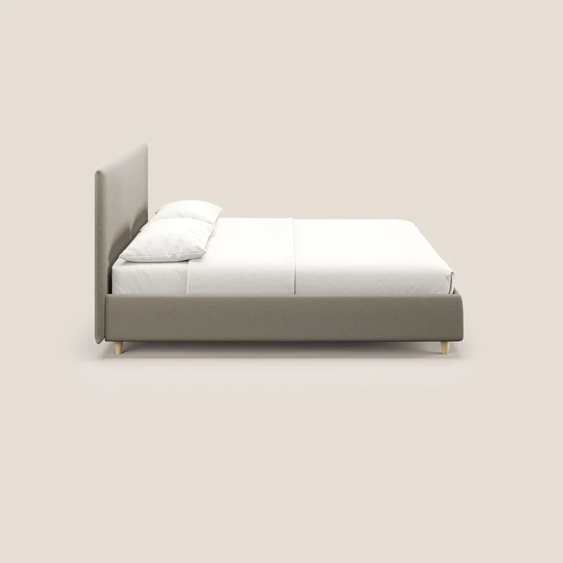 Teresa lit avec coffre déhoussable en tissu mixte coton imperméable T13 crème