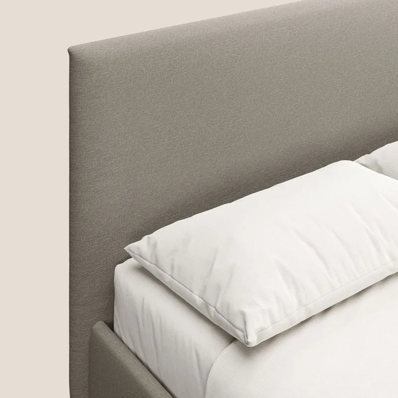 Teresa lit avec coffre déhoussable en tissu mixte coton imperméable T13 crème