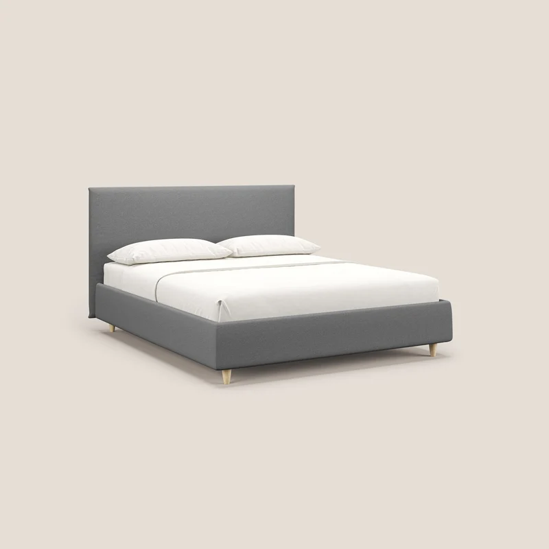 Teresa lit avec coffre déhoussable en tissu mixte coton imperméable T13 gris