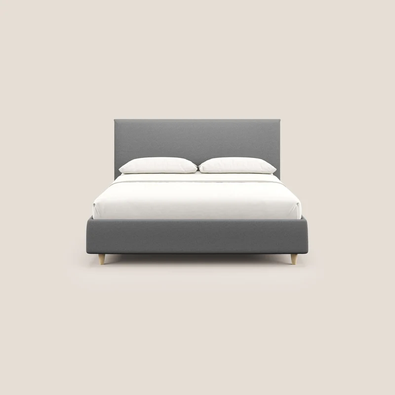 Teresa lit avec coffre déhoussable en tissu mixte coton imperméable T13 gris