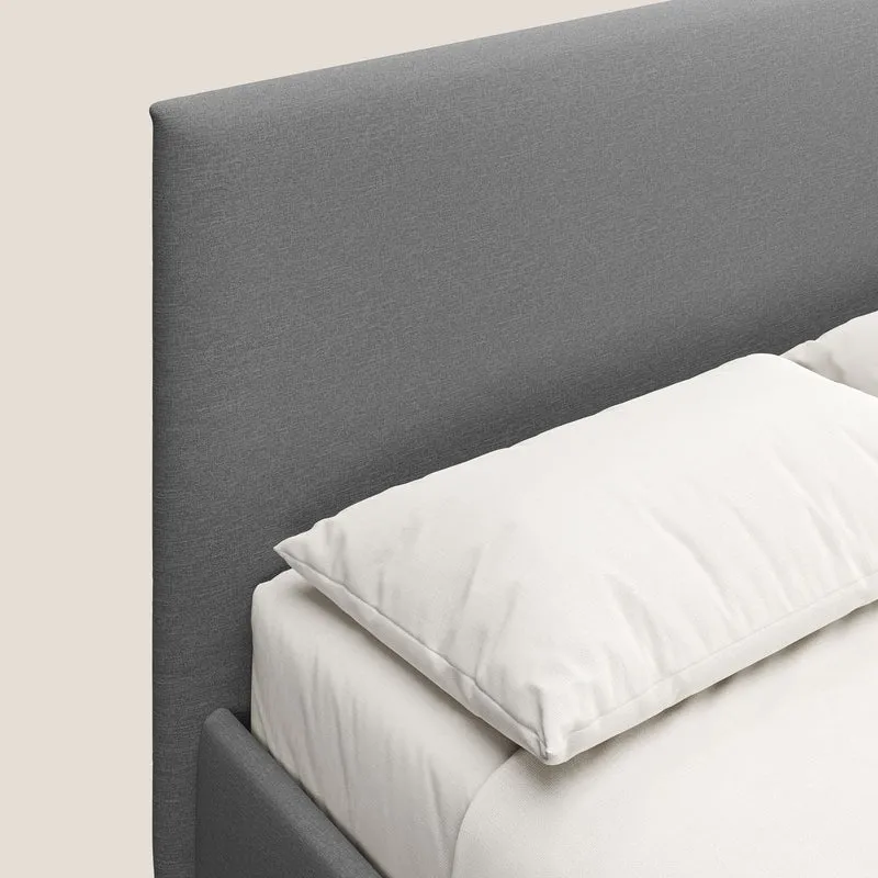 Teresa lit avec coffre déhoussable en tissu mixte coton imperméable T13 gris
