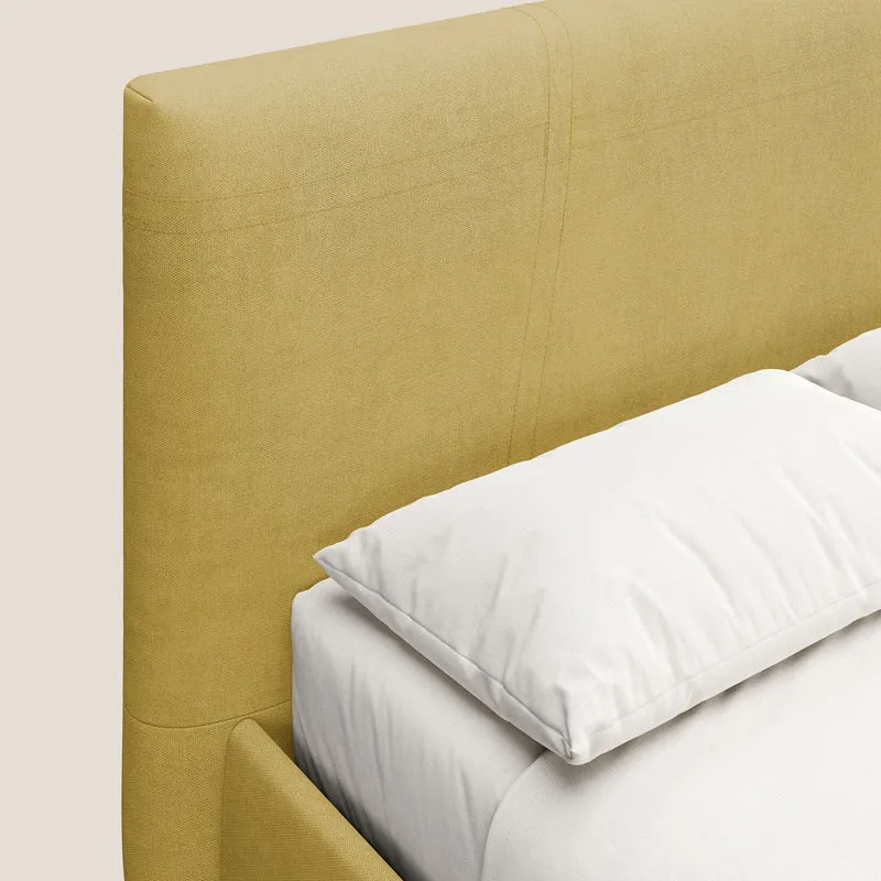 Martina lit rembourré avec coffre en tissu imperméable T02 jaune
