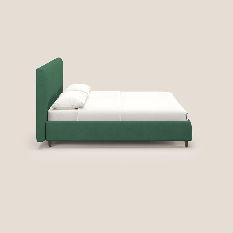 Martina lit rembourré avec coffre en tissu imperméable T02 vert