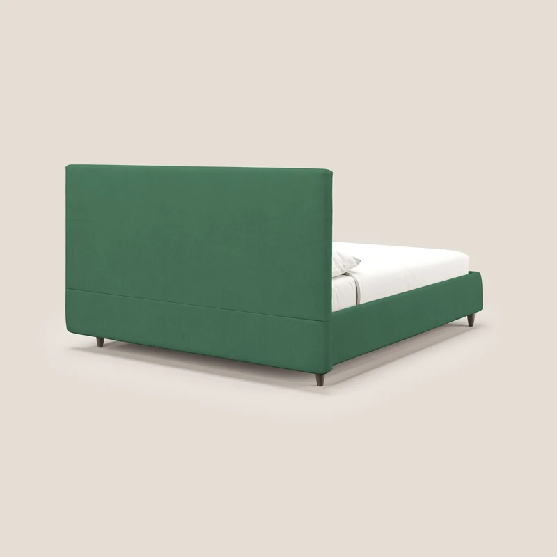 Martina lit rembourré avec coffre en tissu imperméable T02 vert