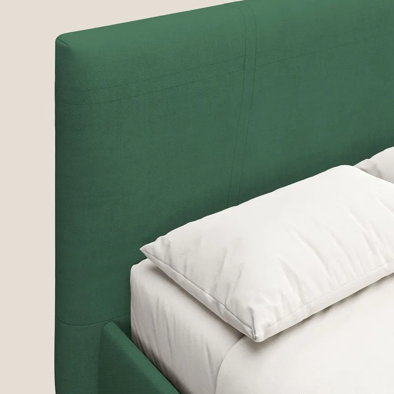Martina lit rembourré avec coffre en tissu imperméable T02 vert