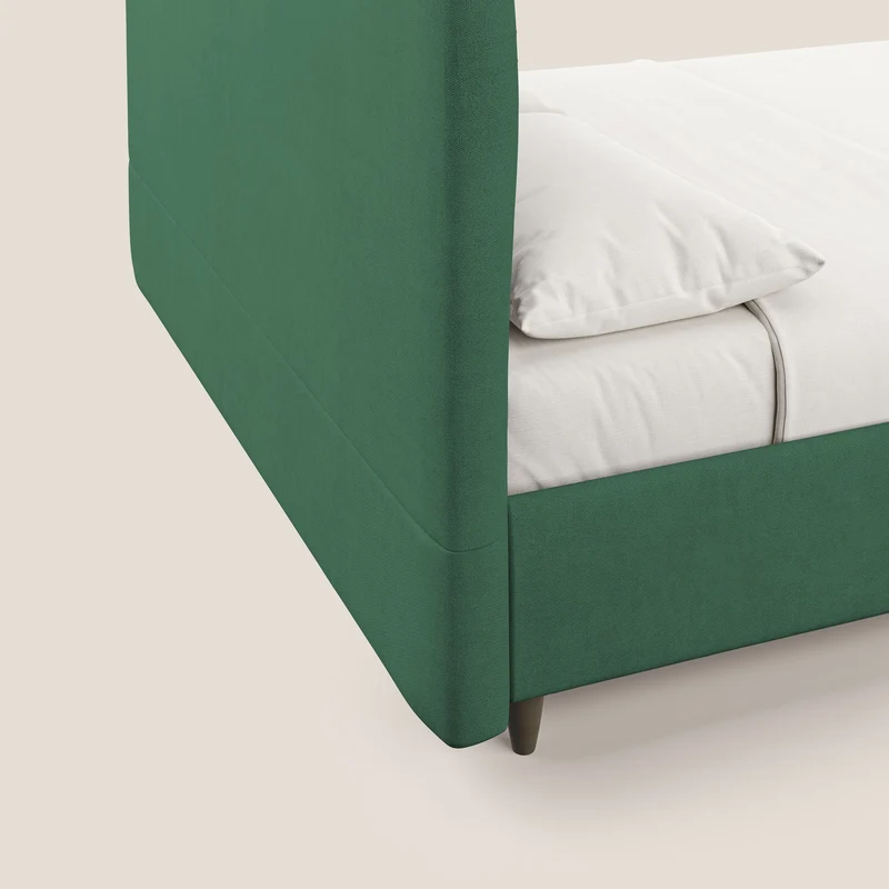 Martina lit rembourré avec coffre en tissu imperméable T02 vert
