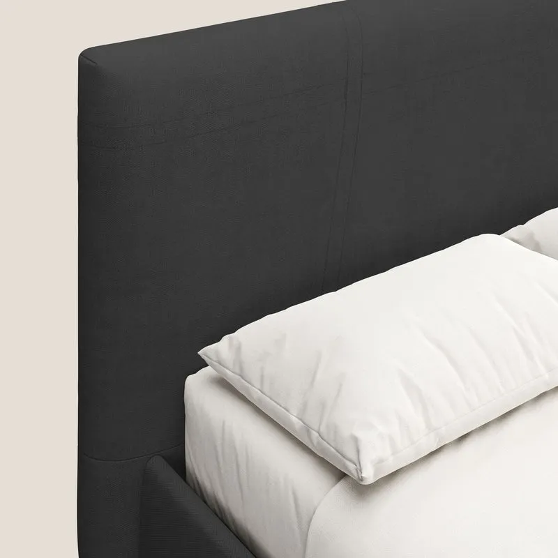 Martina lit rembourré avec coffre en tissu imperméable T02 noir