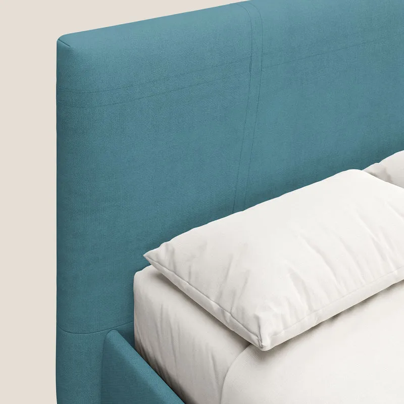 Martina lit rembourré avec coffre en tissu imperméable T02 azur