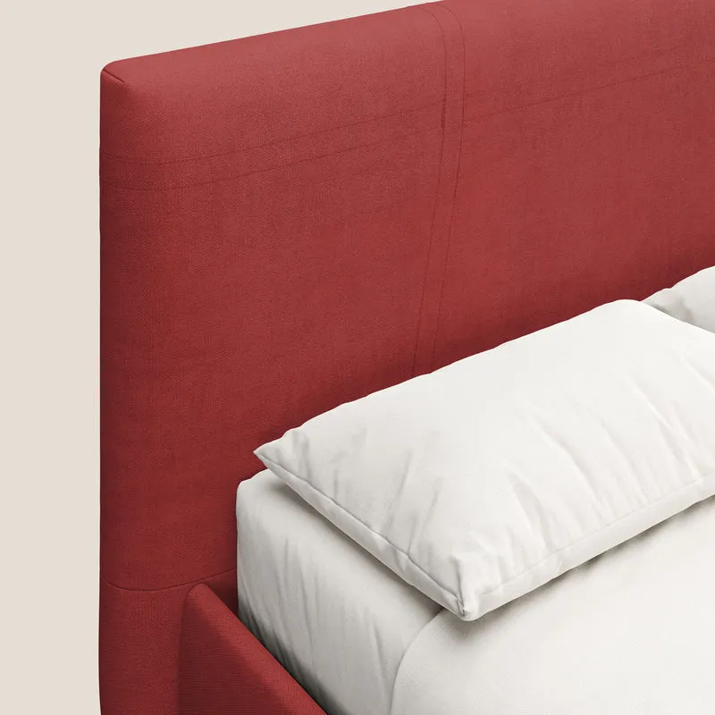 Martina lit rembourré avec coffre en tissu imperméable T02 rouge