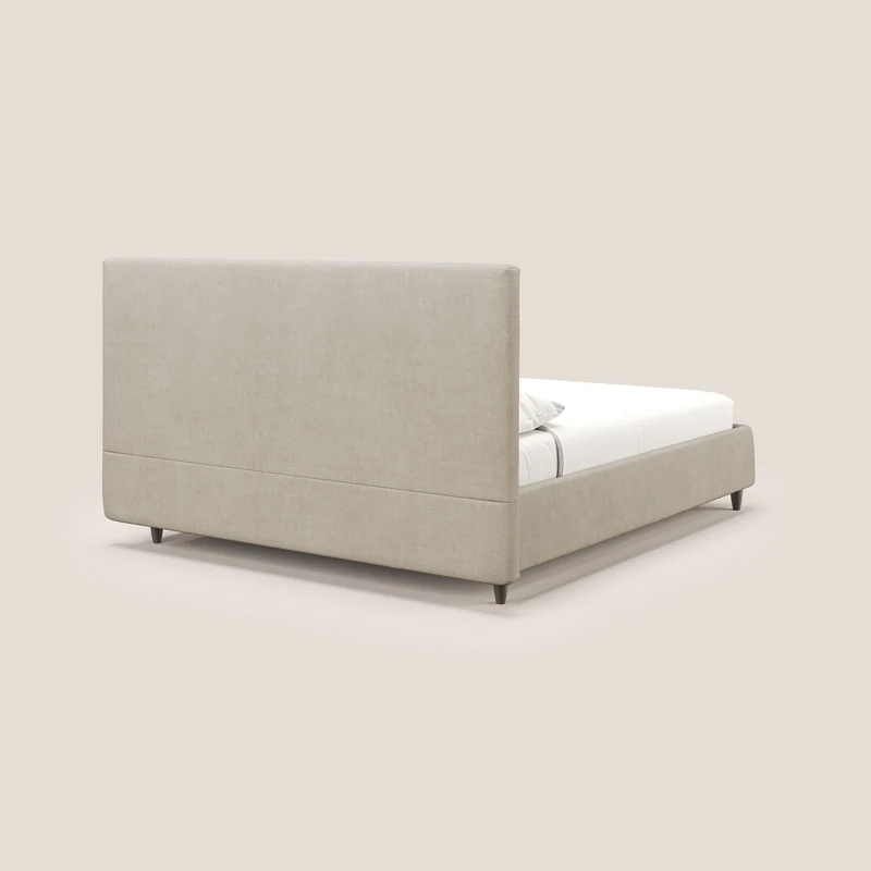 Martina lit rembourré avec coffre en tissu imperméable T02 beige