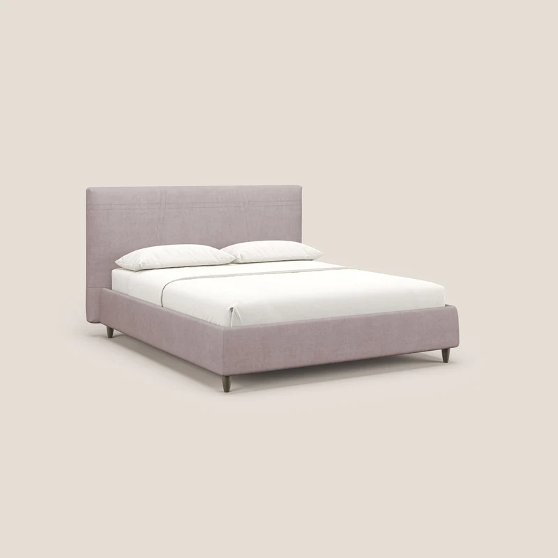 Martina lit rembourré avec coffre en tissu imperméable T02 rose