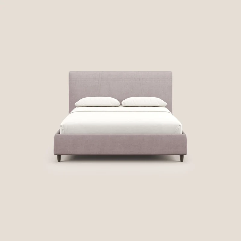 Martina lit rembourré avec coffre en tissu imperméable T02 rose