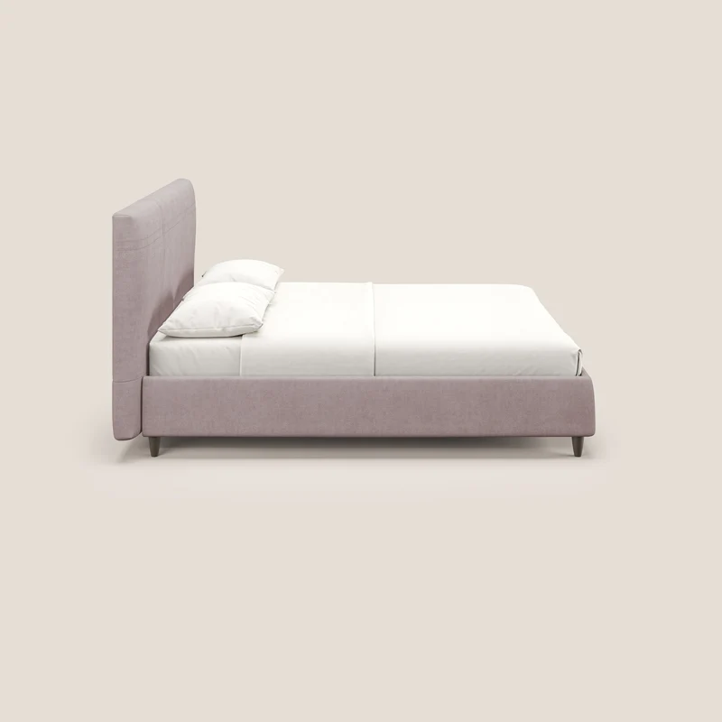 Martina lit rembourré avec coffre en tissu imperméable T02 rose