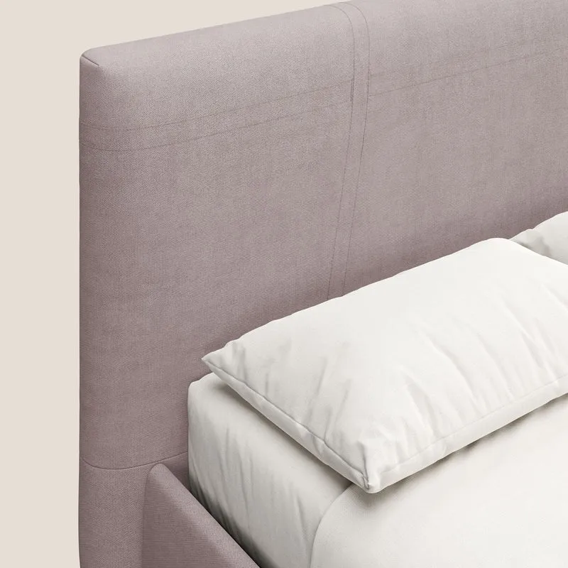 Martina lit rembourré avec coffre en tissu imperméable T02 rose