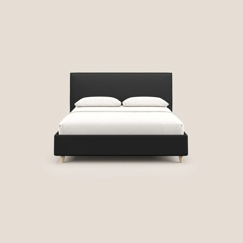 Costanza lit coffre et déhoussable en tissu mixte coton imperméable T13 anthracite