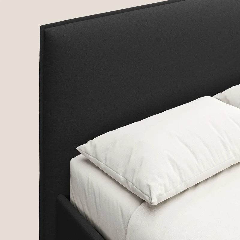 Costanza lit coffre et déhoussable en tissu mixte coton imperméable T13 anthracite
