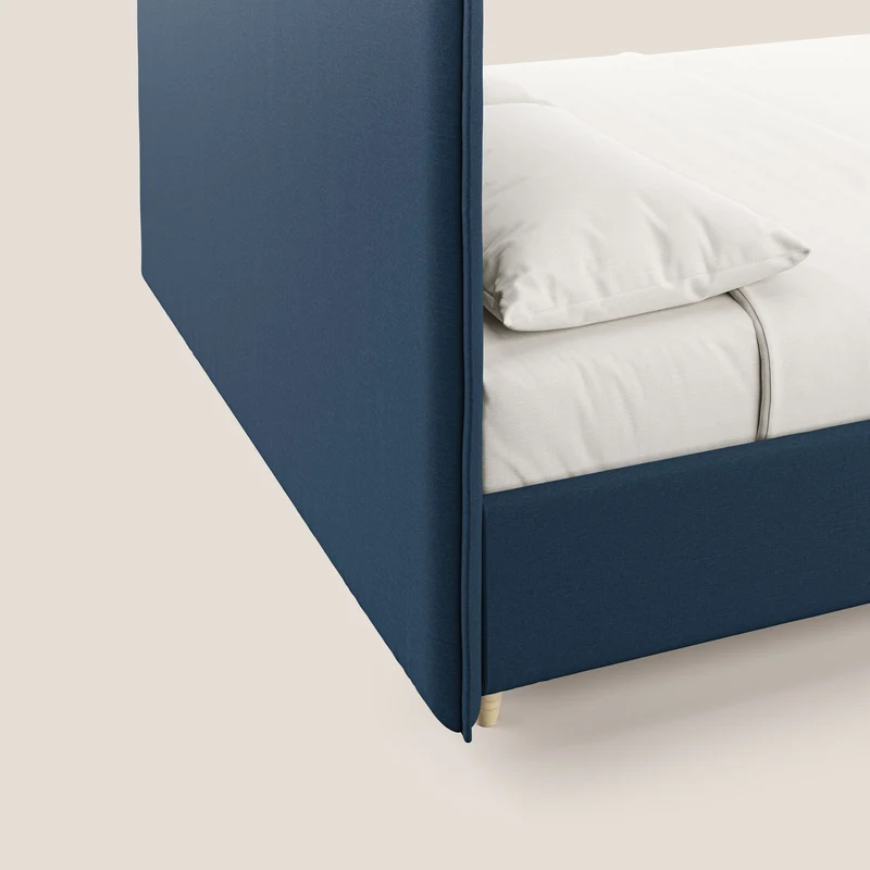 Costanza lit coffre et déhoussable en tissu mixte coton imperméable T13 bleu