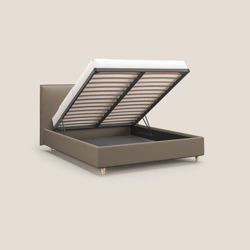 Costanza lit coffre et déhoussable en tissu mixte coton imperméable T13 beige