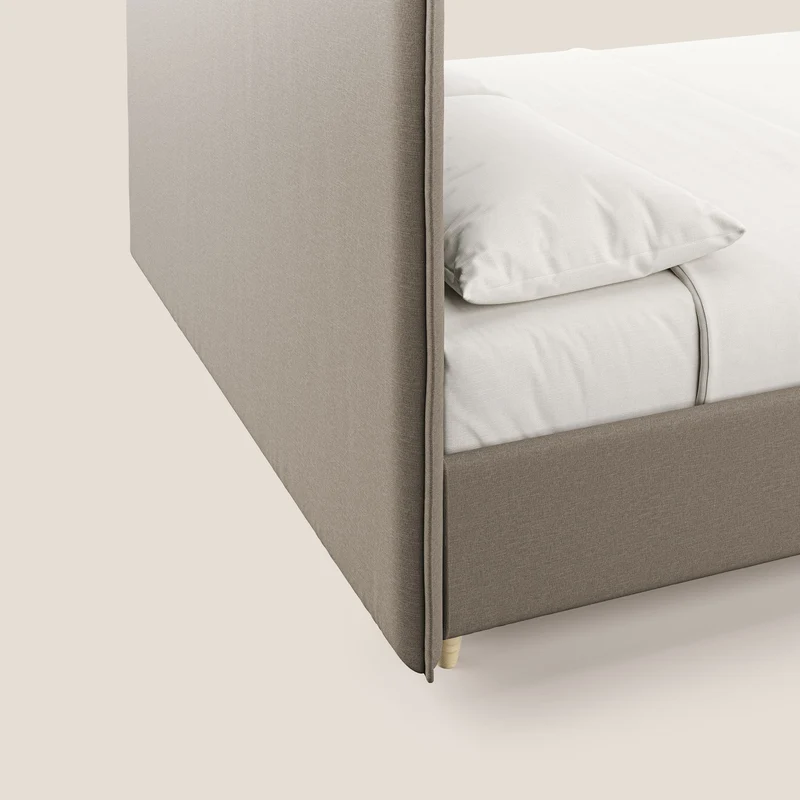 Costanza lit coffre et déhoussable en tissu mixte coton imperméable T13 beige