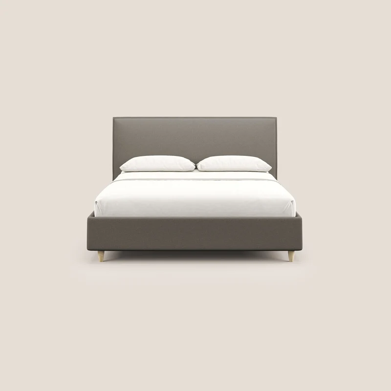 Costanza lit coffre et déhoussable en tissu mixte coton imperméable T13 Taupe tortora