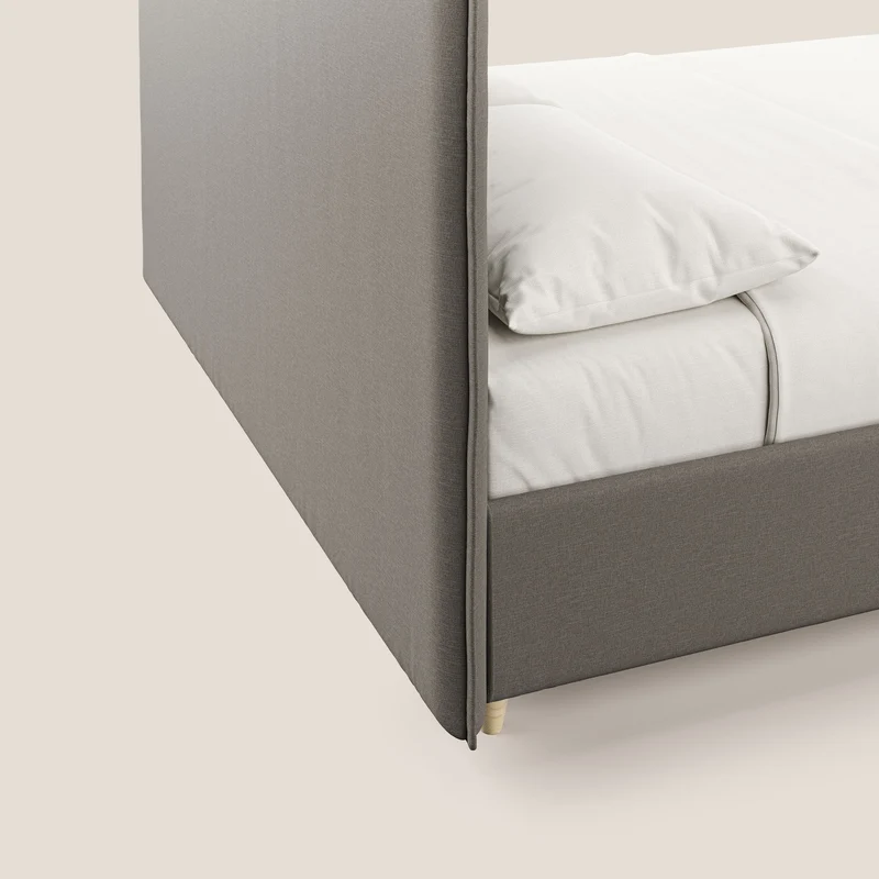 Costanza lit coffre et déhoussable en tissu mixte coton imperméable T13 Taupe tortora