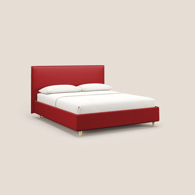 Costanza lit coffre et déhoussable en tissu mixte coton imperméable T13 rouge