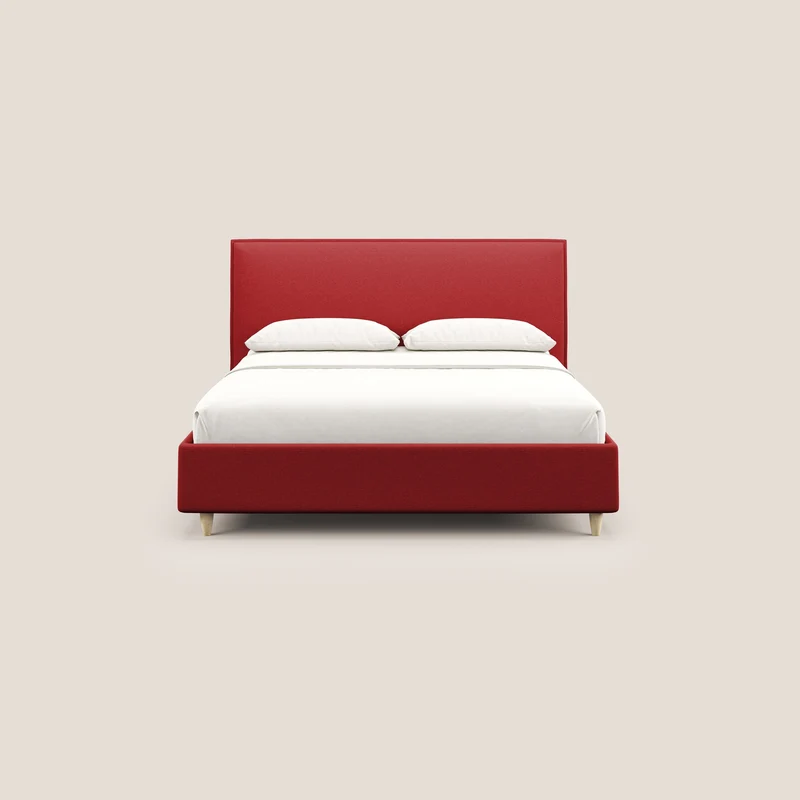 Costanza lit coffre et déhoussable en tissu mixte coton imperméable T13 rouge